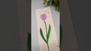 Tulip🌷 bookmark easy painting art paint flower twinkle art ytshort [upl. by Htieh107]