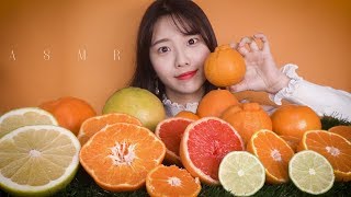 ASMR🍊9가지 귤 닮은 과일 리얼사운드 먹방꿀꿀선아오렌지 귤천혜향한라봉자몽라임메로골드자몽이스라엘자몽레드향suna asmr音フェチ [upl. by Beal]