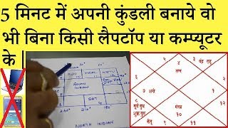 Kundali Kaise Banaye  5 मिनट में अपनी कुंडली बनाये वो भी बिना किसी लैपटॉप या कम्प्यूटर के [upl. by Allehcim]