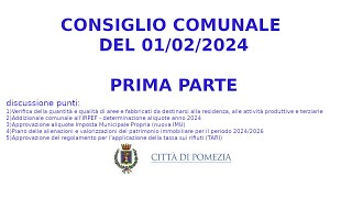 Consiglio Comunale del 01 febbraio 2024 Prima parte [upl. by Rae]