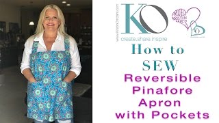 How to Sew Reversible Pinafore Apron with Deep Pockets Great Quick amp Easy Gift [upl. by Yhtuv586]