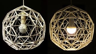 DIY lamp geodesic sphere  learn how to make a paper lamplantern from geometric shapes  EzyCraft [upl. by Barret]