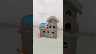 destroying a beautiful miniature clay house 😱shorts [upl. by Eelynnhoj]