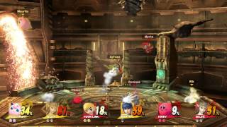 Super Smash Bros U  6 Player Battle 3vs3 at Ω Pyrosphere [upl. by Anilorak]