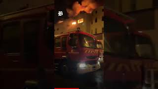 Massive Fire Engulfs Textile Factory in Tangier [upl. by Marty]