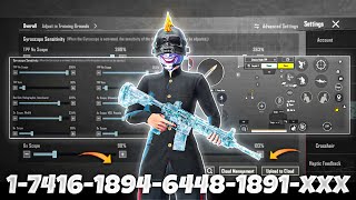 New Update 34⚡Best Sensitivity code  Control Settings Pubg Mobile Bgmi Sensitivity 2024 [upl. by Nyrak]