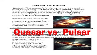 Quasar vs Pulsar [upl. by Ennybor]