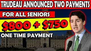 TRUDEAUS ANNOUNCED TWO PAYMENTS  750 ONE TIME  800 MONTHLY INCREASED IN CPP  MARCH 31ST 2024 [upl. by Blodgett]