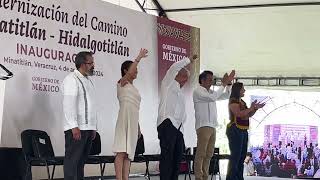 AMLO y Sheinbaum Inauguran Carretera Minatitlán  Hidalgotitlan Veracruz [upl. by Littell]