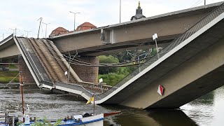 Carolabrücke in Dresden teilweise eingestürzt [upl. by Stefa]