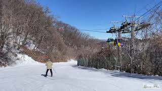 4K Skiing Yongpyong resort Balwangsan 용평리조트 발왕산 스키 하강 [upl. by Follansbee]