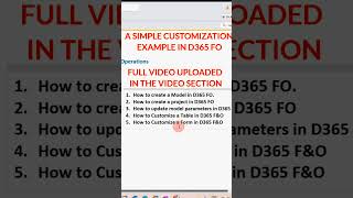 Dynamics 365 FampO Beginners Tutorial  A Simple Customization in Dynamics 365 FampO shorts shortsfeed [upl. by Orabelle751]