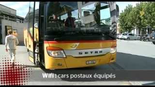 Le WiFi gratuit dans les bus de CarPostal dans le Valais romand [upl. by Eenert]