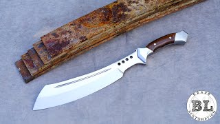 Creating a Chopper Knife from a truck leaf spring [upl. by Enoed]