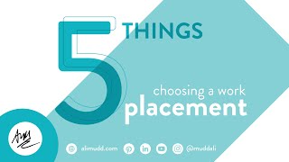 5 things  choosing a work placement in Architecture [upl. by Ainoyek]