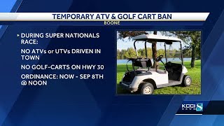 Boone ATVs UTVs golf carts face restrictions due to Super Nationals [upl. by Eimaraj886]