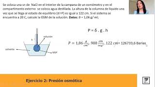 Biofísica Presión osmótica  Ejercicio de repaso 2 [upl. by Kono]