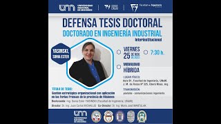 Defensa de Tesis Doctoral en Ingeniería Industrial  Facultad de Ingeniería  UNaM [upl. by Nahsyar439]