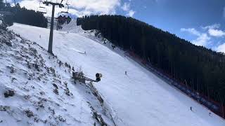 Bugarska skijanje Bansko zicom Banderitza 1 uz stazu Tomba [upl. by Cirre]