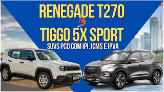 Comparativo PCD Jeep Renegade T270 vs Tiggo 5X Sport  Qual é a Melhor Escolha para Você [upl. by Cairns]