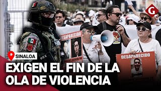 SINALOA en pie de LUCHA Cientos de personas protestan contra la ola de VIOLENCIA  Gestión [upl. by Araz471]