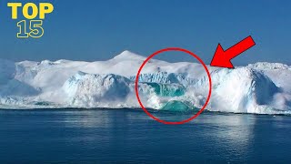 Glacier Calving  15 Amazing Collapses Tsunami Waves and Icebergs [upl. by Quintessa]