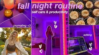 FALL NIGHT ROUTINE 2021 productivity self care journaling fall baking amp more [upl. by Stutman152]