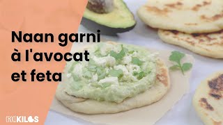 Une recette express de pain naan garni à l’avocat [upl. by Aromat]