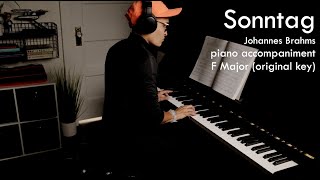 Sonntag by J Brahms  PIANO ACCOMPANIMENT F Major original key [upl. by Talbot571]