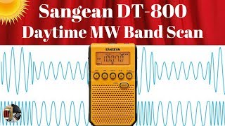 Sangean DT800 AM FM WX Portable Radio  Daytime MW Band Scan [upl. by Letnahs221]