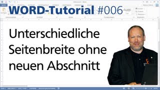 Word Unterschiedliche Seitenbreite ohne neuen Abschnitt • Für 2013 2010 amp 2007 • Markus Hahner® [upl. by Najar]