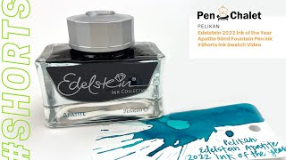 Pelikan Edelstein 2022 Ink of the Year Apatite Fountain Pen Ink Shorts Video [upl. by Mailliwnhoj653]