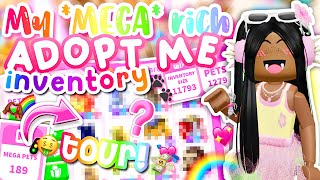 MY MEGA RICH ADOPT ME INVENTORY TOUR 188 MEGAS 🌈🤑💖😱 [upl. by Introc]