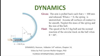 DYNAMICS Example 1436 Principle of Work and Energy [upl. by Richarda]