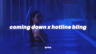 coming down x hotline bling lyrics tiktok version  the weekend amp drake [upl. by Ybbed607]