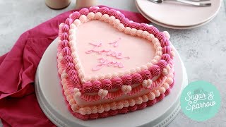 Vintage Heart Cake Tutorial [upl. by Adleme]