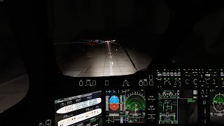 Takeoff fromm EDDH rainy night Xplane12 FFA350 [upl. by Nanor]