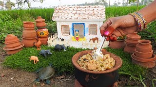 MiniMini Food  POT CHICKEN DUM BIRYANI RECIPE amp TOYS [upl. by Issy]