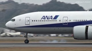 松山空港 All Nippon Airways ANA Boeing 777200 JA705A 着陸 2012324 [upl. by Trevor]