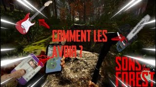 Comment avoir la tronçonneuseguitareet une carte magnétique sur sons of the forest the forest 2 [upl. by Eimerej]