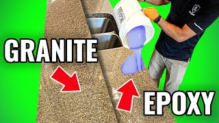 How to Prep Granite Countertops For Epoxy  step by step [upl. by Alemak]