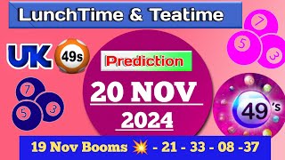 Uk49s double predictions for today 201124  today uk49s lunchtime prediction [upl. by Lutim]