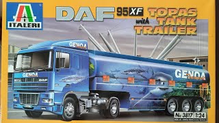 italeri 3817 daf 95 xf with topas tank trailer italeri daftrucks [upl. by Nayb]