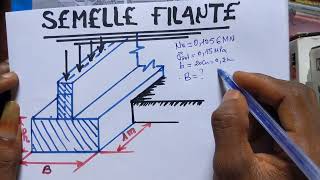 Pré dimensionnement de la semelle Filante en béton armé [upl. by Llednor]