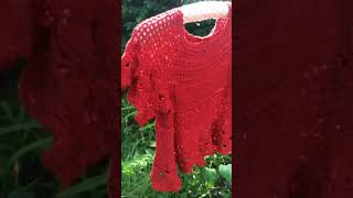 Red Crochet Top  Mashup of the mesharoundtop by dillysfiberworks and Blusa Peplum by Circulo [upl. by Bracci]