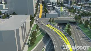 Driving SOUTH to and through Seattle with the new SR 99 tunnel [upl. by Edgell]