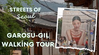 Walking the streets of Seoul Korea in 4K  Garosugil in Gangnam [upl. by Adnorehs]