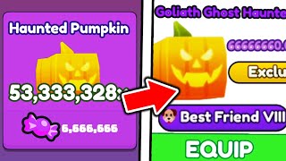 I Got STRONGEST HAUNTED PUMPKIN PET in Arm Wrestle Simulator [upl. by Ateuqahs]