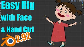 Simplest Possible Blender Grease Pencil Face Rig with Rigify [upl. by Vihs]