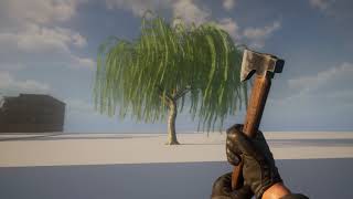 Tree Chopping mechanic in Derelicts  Work in progress with placeholder animations  Unreal Engine 5 [upl. by Kristoforo]